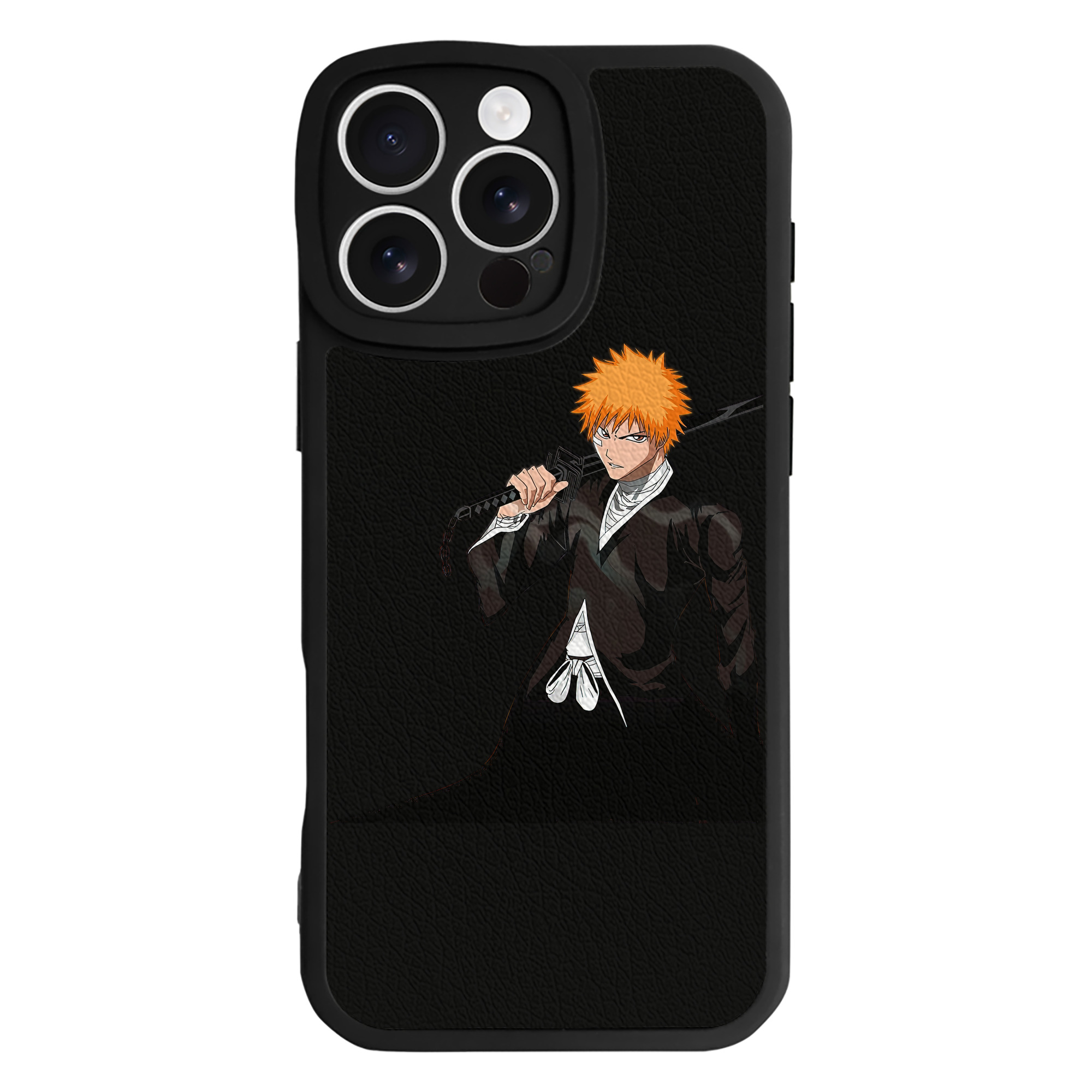 ブリーチ 黒崎一護（くろさき いちご）BLEACH Kurosaki Ichigo 【iPhone 16シリーズ対応】シリコンスマホケース（レザー調） 材質：シリコン